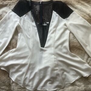 Elegant Black and White Women's Top
